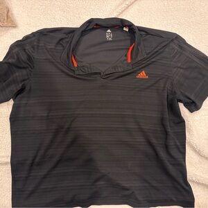 Adidas Men's Charcoal Polo with Red Highlights